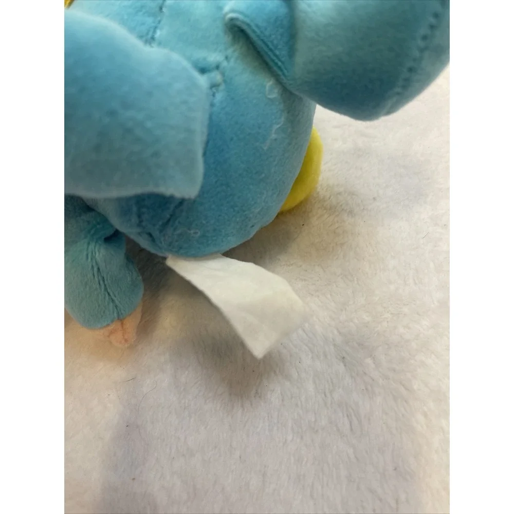 Cute Plush Toy Ziggy in Easter Bunny Costume, Blue‎ & Yellow, Bow Tie 1980s